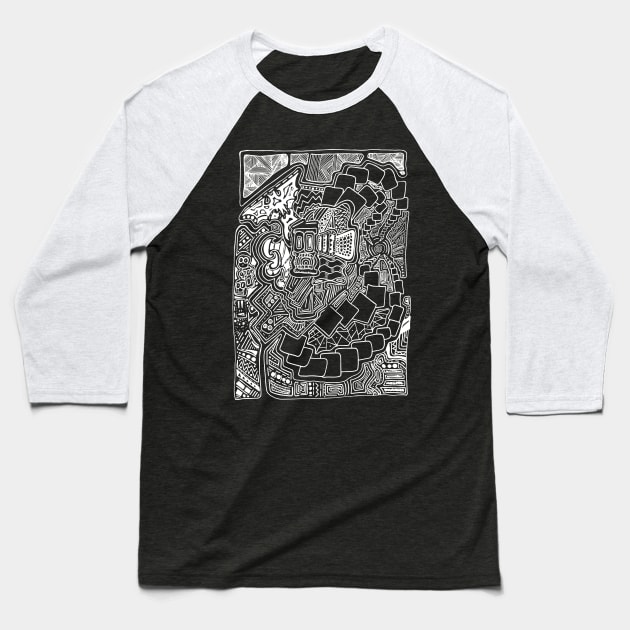 WHIRLING THOUGHTS (negative) Baseball T-Shirt by StephenC